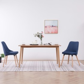 Dining chairs 2 units blue fabric by vidaXL, dining chairs - Ref: Foro24-283629, Price: 121,99 €, Discount: %