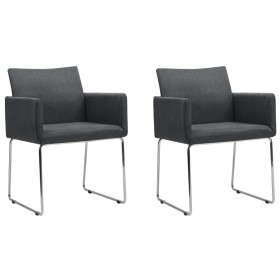 Dining chairs 2 units dark gray fabric by vidaXL, dining chairs - Ref: Foro24-246856, Price: 180,99 €, Discount: %