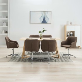 Swivel dining chairs 6 units brown fabric by vidaXL, dining chairs - Ref: Foro24-278434, Price: 365,99 €, Discount: %