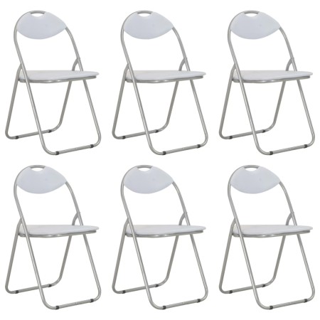 Folding dining chairs 6 units white synthetic leather by vidaXL, dining chairs - Ref: Foro24-284409, Price: 128,67 €, Discoun...