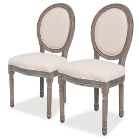 Dining chairs 2 units cream fabric by vidaXL, dining chairs - Ref: Foro24-244087, Price: 213,99 €, Discount: %