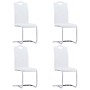 Cantilever dining chairs 4 units white synthetic leather by vidaXL, dining chairs - Ref: Foro24-281778, Price: 290,04 €, Disc...