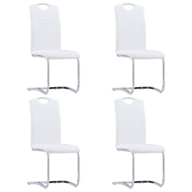 Sillas de comedor voladizas 4 unidades cuero sintético blanco de vidaXL, Sillas de comedor - Ref: Foro24-281778, Precio: 286,...