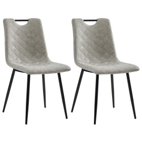 Sillas de comedor 2 unidades cuero sintético gris claro de vidaXL, Sillas de comedor - Ref: Foro24-282611, Precio: 156,99 €, ...