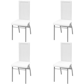 Sillas de comedor 4 unidades cuero sintético blanco de vidaXL, Sillas de comedor - Ref: Foro24-242921, Precio: 185,99 €, Desc...