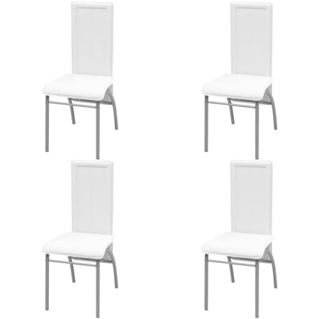 Sillas de comedor 4 unidades cuero sintético blanco de vidaXL, Sillas de comedor - Ref: Foro24-242921, Precio: 185,07 €, Desc...