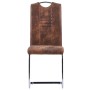 Cantilever dining chairs 4 units artificial suede leather brown by vidaXL, dining chairs - Ref: Foro24-281784, Price: 304,74 ...