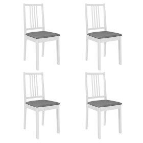 Dining chairs with cushions 4 units white solid wood by vidaXL, dining chairs - Ref: Foro24-247637, Price: 188,97 €, Discount: %