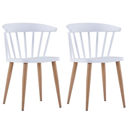 Sillas de comedor 2 unidades plástico blanco de vidaXL, Sillas de comedor - Ref: Foro24-247287, Precio: 139,05 €, Descuento: %