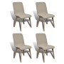 Sillas de comedor 4 uds tela beige y madera maciza de roble de vidaXL, Sillas de comedor - Ref: Foro24-241152, Precio: 381,90...