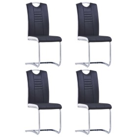 Cantilever dining chairs 4 units black synthetic leather by vidaXL, dining chairs - Ref: Foro24-281772, Price: 300,82 €, Disc...