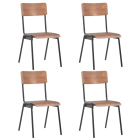 Dining chairs 4 pcs solid plywood and brown steel by vidaXL, dining chairs - Ref: Foro24-280085, Price: 278,99 €, Discount: %