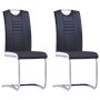 Cantilever dining chairs 2 units black synthetic leather by vidaXL, dining chairs - Ref: Foro24-281771, Price: 159,62 €, Disc...