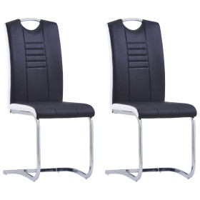 Cantilever dining chairs 2 units black synthetic leather by vidaXL, dining chairs - Ref: Foro24-281771, Price: 159,62 €, Disc...