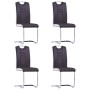 Cantilever dining chairs 4 units brown synthetic leather by vidaXL, dining chairs - Ref: Foro24-281776, Price: 269,27 €, Disc...