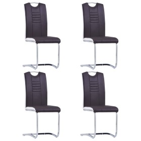 Sillas de comedor voladizas 4 unidades cuero sintético marrón de vidaXL, Sillas de comedor - Ref: Foro24-281776, Precio: 286,...