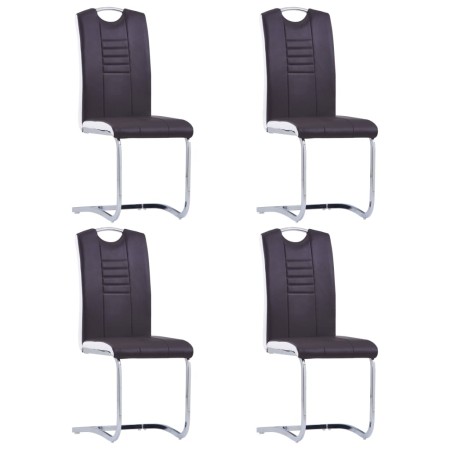 Cantilever dining chairs 4 units brown synthetic leather by vidaXL, dining chairs - Ref: Foro24-281776, Price: 269,27 €, Disc...