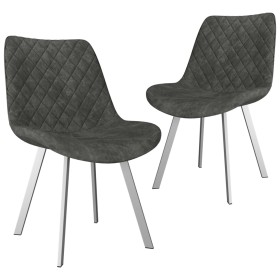 Sillas de comedor 2 unidades piel de ante artificial gris de vidaXL, Sillas de comedor - Ref: Foro24-282561, Precio: 122,99 €...