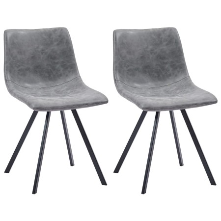 Sillas de comedor 2 unidades cuero sintético gris de vidaXL, Sillas de comedor - Ref: Foro24-281479, Precio: 156,40 €, Descue...