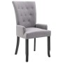 Light Gray Fabric Dining Chair with Armrests by vidaXL, dining chairs - Ref: Foro24-248460, Price: 138,61 €, Discount: %