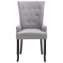 Light Gray Fabric Dining Chair with Armrests by vidaXL, dining chairs - Ref: Foro24-248460, Price: 138,61 €, Discount: %