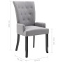 Light Gray Fabric Dining Chair with Armrests by vidaXL, dining chairs - Ref: Foro24-248460, Price: 138,61 €, Discount: %