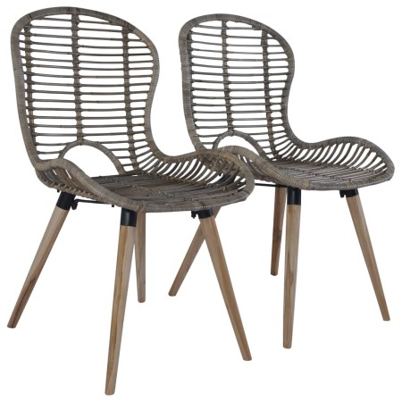 Esszimmerstühle 2 Einheiten braunes Naturrattan von vidaXL, Essstühle - Ref: Foro24-246853, Preis: 183,99 €, Rabatt: %