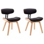 Dining chairs 2 pcs curved wood and black synthetic leather by vidaXL, dining chairs - Ref: Foro24-283125, Price: 254,80 €, D...