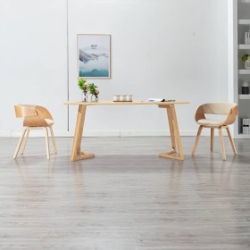 Silla de comedor madera curvada y cuero sintético crema de vidaXL, Sillas de comedor - Ref: Foro24-283112, Precio: 174,34 €, ...