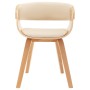 Bentwood and cream synthetic leather dining chair by vidaXL, dining chairs - Ref: Foro24-283112, Price: 159,33 €, Discount: %