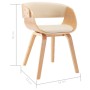 Silla de comedor madera curvada y cuero sintético crema de vidaXL, Sillas de comedor - Ref: Foro24-283112, Precio: 159,33 €, ...