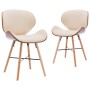 Dining chairs 2 pcs synthetic leather and cream curved wood by vidaXL, dining chairs - Ref: Foro24-283141, Price: 212,90 €, D...