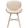 Dining chairs 2 pcs synthetic leather and cream curved wood by vidaXL, dining chairs - Ref: Foro24-283141, Price: 248,99 €, D...