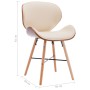 Dining chairs 2 pcs synthetic leather and cream curved wood by vidaXL, dining chairs - Ref: Foro24-283141, Price: 212,90 €, D...