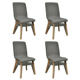 Dining chairs 4 pcs light gray fabric and solid oak wood by vidaXL, dining chairs - Ref: Foro24-241154, Price: 381,16 €, Disc...