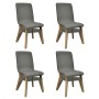 Sillas de comedor 4 uds tela gris claro y madera maciza roble de vidaXL, Sillas de comedor - Ref: Foro24-241154, Precio: 380,...