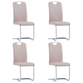 Cantilever Dining Chairs 4 Pcs Cappuccino Faux Leather by vidaXL, dining chairs - Ref: Foro24-281780, Price: 269,27 €, Discou...