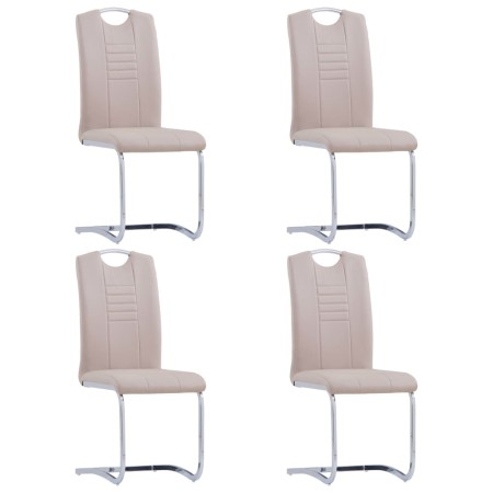 Cantilever Dining Chairs 4 Pcs Cappuccino Faux Leather by vidaXL, dining chairs - Ref: Foro24-281780, Price: 269,27 €, Discou...