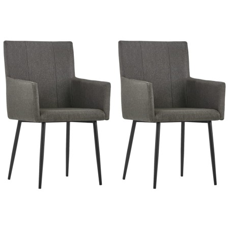 Sillas de comedor con reposabrazos 2 unidades tela gris topo de vidaXL, Sillas de comedor - Ref: Foro24-281849, Precio: 157,8...