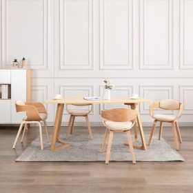 Dining chairs 4 pcs curved wood and synthetic leather by vidaXL, dining chairs - Ref: Foro24-3054816, Price: 606,99 €, Discou...