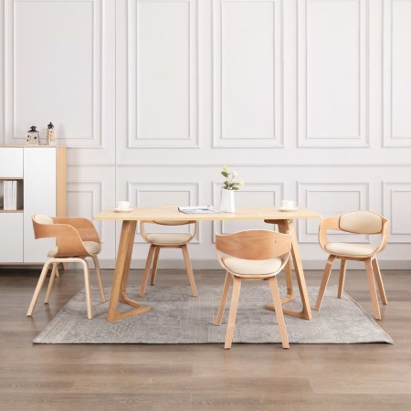 Dining chairs 4 pcs curved wood and synthetic leather by vidaXL, dining chairs - Ref: Foro24-3054816, Price: 574,54 €, Discou...