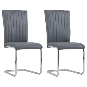 Cantilever dining chairs 2 pcs gray artificial suede leather by vidaXL, dining chairs - Ref: Foro24-281801, Price: 115,99 €, ...