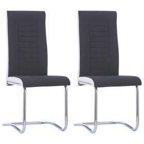 Sillas de comedor voladizas 2 unidades tela negra de vidaXL, Sillas de comedor - Ref: Foro24-281745, Precio: 135,99 €, Descue...