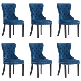 Dining chairs 6 units blue velvet by vidaXL, dining chairs - Ref: Foro24-3055872, Price: 1,00 €, Discount: %