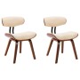 Dining chairs 2 pcs curved wood and cream synthetic leather by vidaXL, dining chairs - Ref: Foro24-283122, Price: 248,82 €, D...