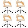 Swivel dining chairs 4 pcs curved wood cream leather by vidaXL, dining chairs - Ref: Foro24-3054915, Price: 517,41 €, Discoun...