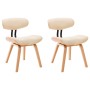 Dining chairs 2 pcs curved wood and cream synthetic leather by vidaXL, dining chairs - Ref: Foro24-283124, Price: 244,76 €, D...