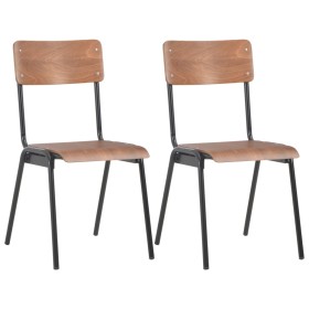 Dining chairs 2 pcs plywood and brown steel by vidaXL, dining chairs - Ref: Foro24-280084, Price: 163,77 €, Discount: %