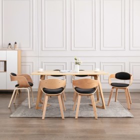 Dining chairs 6 units curved wood and synthetic leather by vidaXL, dining chairs - Ref: Foro24-3054819, Price: 854,76 €, Disc...