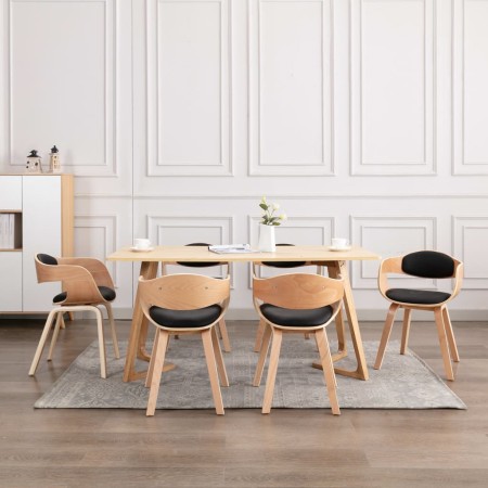 Dining chairs 6 units curved wood and synthetic leather by vidaXL, dining chairs - Ref: Foro24-3054819, Price: 807,12 €, Disc...